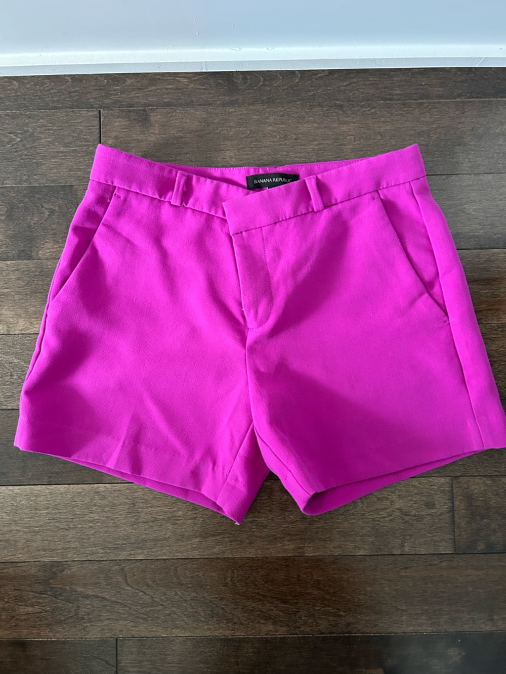 Banana Republic Bright Pink High-Waist Tailored Shorts